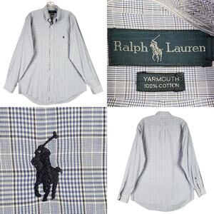 Polo Ralph Lauren Shirt Plaid Button Down LS Mens Size Large 15 Yarmouth